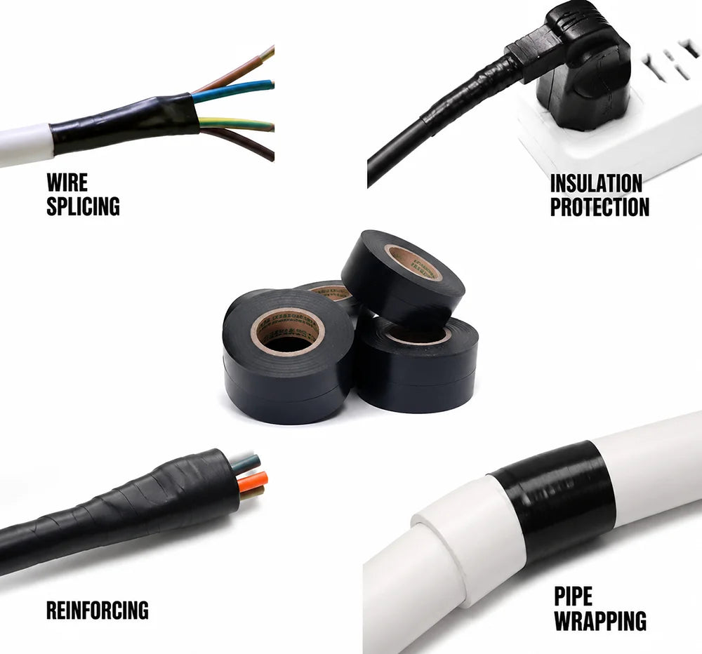 5/3 rolls PVC Tape Width 19/25MMx30M Insulation/Strong Adhesive/Waterproof/Automotive Wire Harness Wrapping Tape