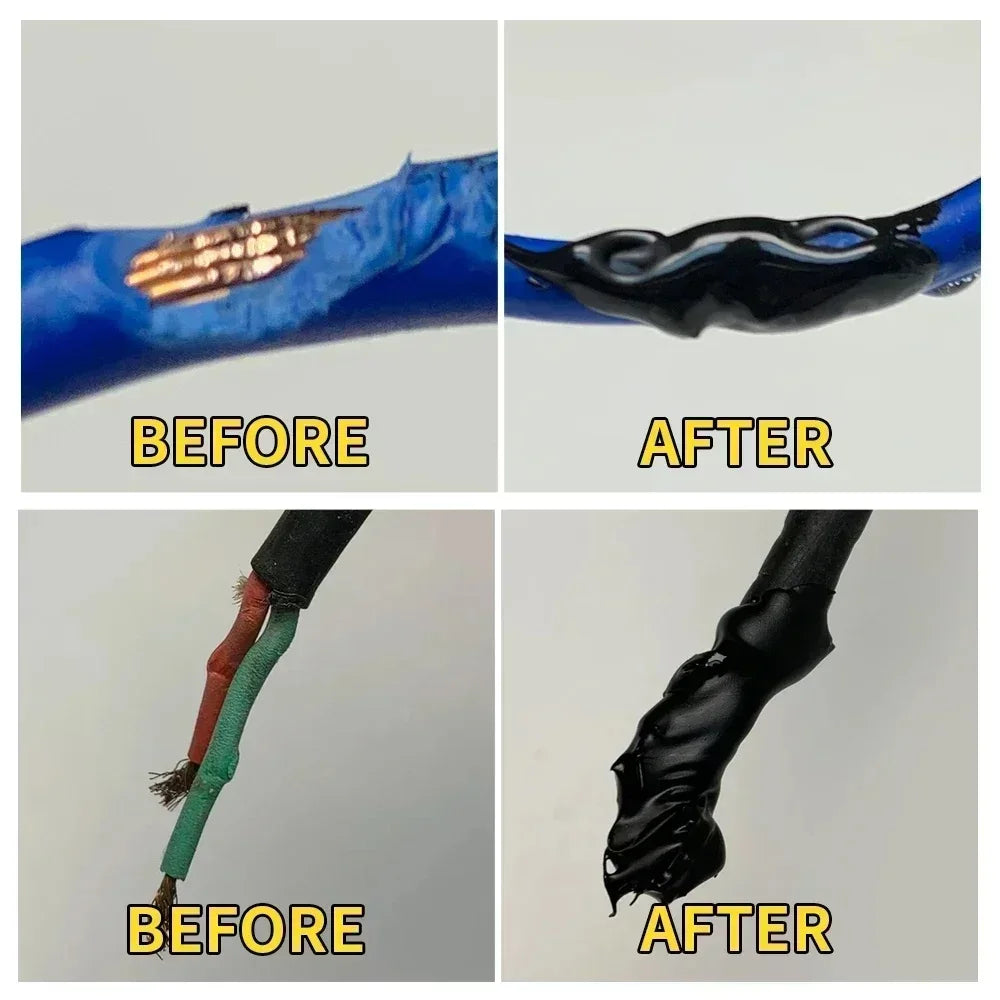 Liquid Electrical Tape Insulating Glue for Cable Repair Flame Retardant Waterproof Heat Resistant for Wood Plastic Metal Surface