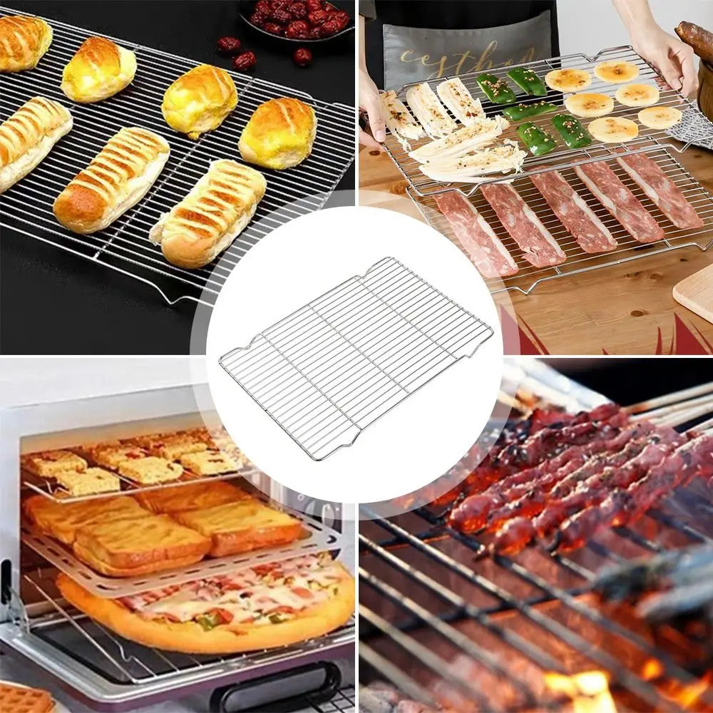 New Stainless Steel Cooling Rack Non-stick Silver Baking Tray BBQ Tray