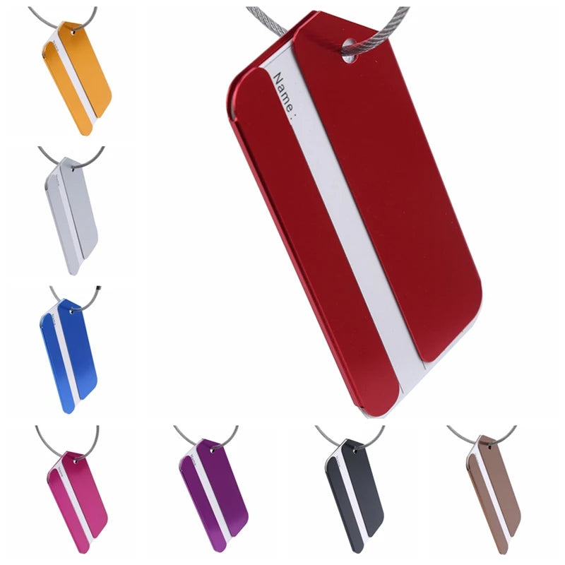 Luggage Tags for Suitcases Fashion Solid Color Women Men Suitcase Bag Label Tag Name ID Address Portable Travel Accessories