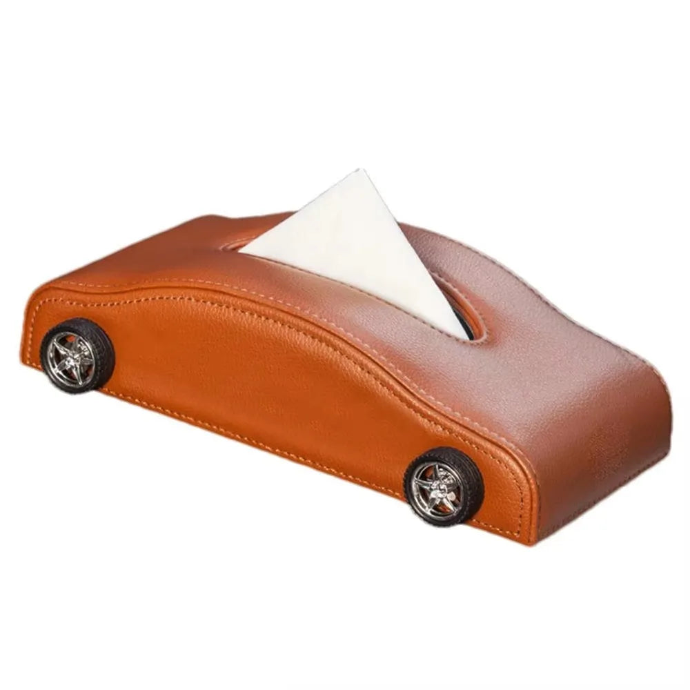 Creative Car Shape Tissue Box Decorative Simulated Tire Auto Napkin Holder Portable Space Saving Tissue Dispenser Interior