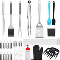 39 Pcs Outdoor BBQ Grill Accessories Tool Sets with Apron & Oxford Cloth Case Stainless Steel Stick Tools for Camping & Kitchen
