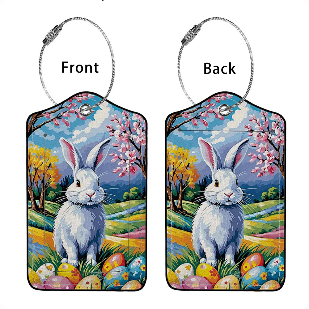 HOT SALE Cute animals Leather Business Luggage Tag Suitcase Address Label Luggage Boarding Case Label Name ID Address Clip