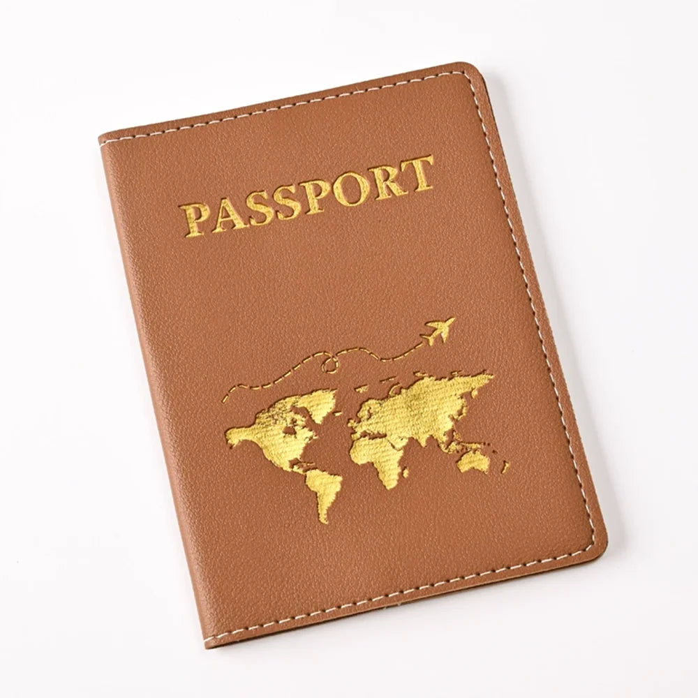 Custom Name Travel Passport Cover Gold Global Map Persoanlized Initials Passport holder New Women Men Travel Accessories