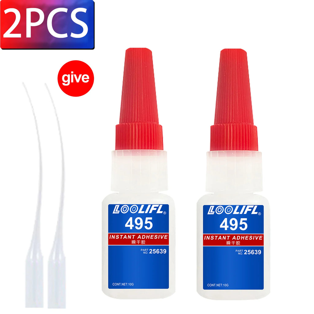 LOOLIFL 496 Multi-Purpose Super Glue Cyanoacrylate Adhesive  Instant Fast Adhesive diy Wood Glass Stronger All Bonding Glue tool