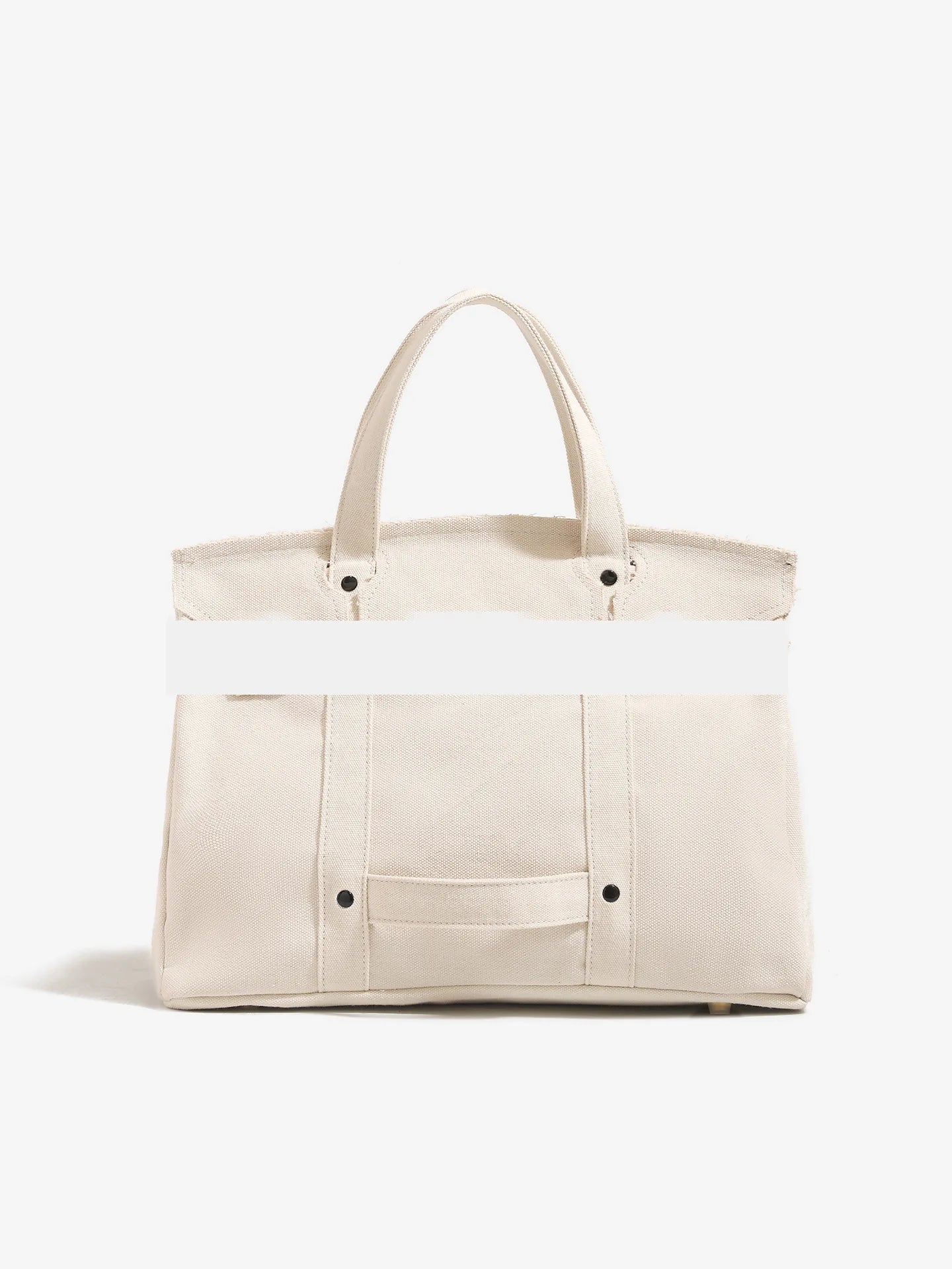 Canvas bag for women 2026 new high-end and niche design, contrasting color handbag, large capacity commuting versatile bag