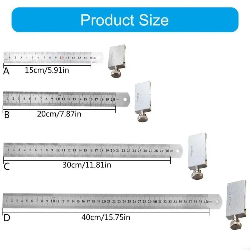Y51B Accurate Measuring Marking Gauge Carpenter Scribing Ruler 15/20/30/40cm Aluminum Carpentry Square Woodworking Tool