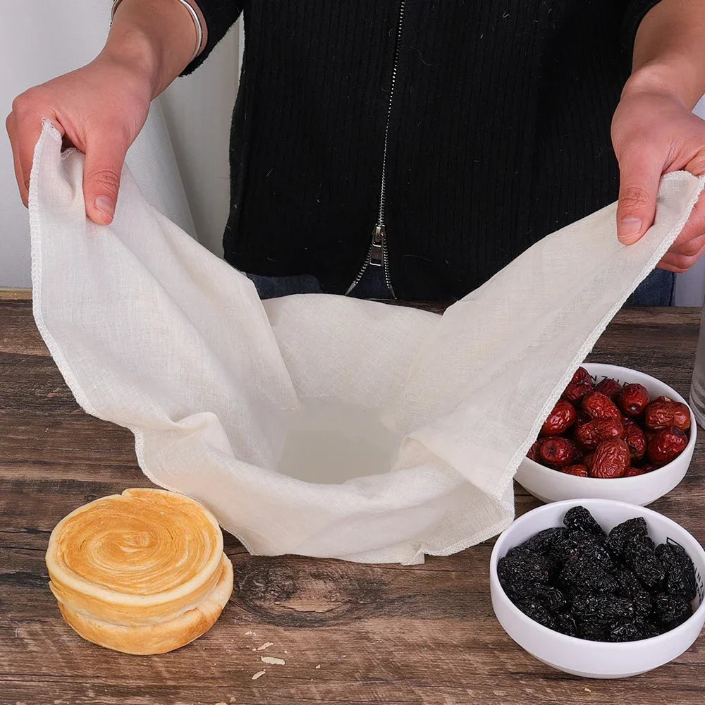 20/1x Filter Cloth Reusable Cotton Fiber Mesh Strainer Cheese Beer Tofu Homebrew Filter Cloth Kitchen Food Ferment Strainer Tool