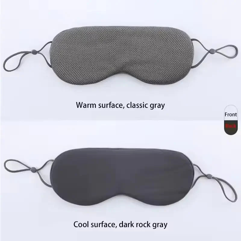 Sleep Mask Warm Cold Dual-Use Soft Silk Eye Mask Night Blackout Blindfold Eye Shade with Adjustable Elastic Strap Travel Shade