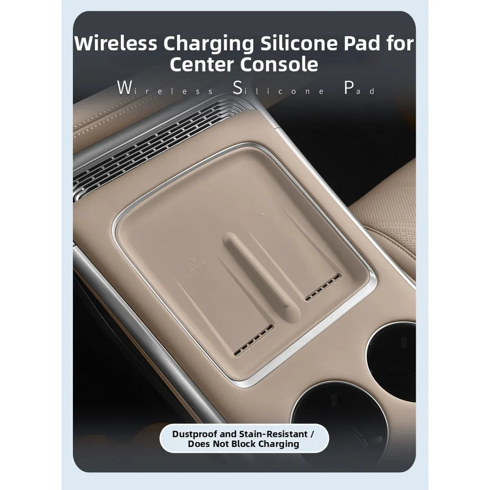 Car Center Console Wireless Charger Silicone Pad Anti Slip For XPeng For G9 2025 2026 Automotive Interior Accessories