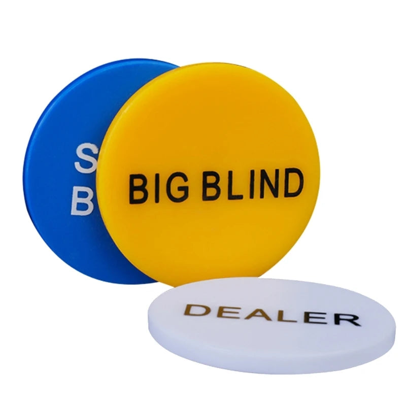4Pcs Professional Poker Game Small Blind Big Blind Dealer Buttons Poker Cards Guard Protector Coin Poker Chip Button