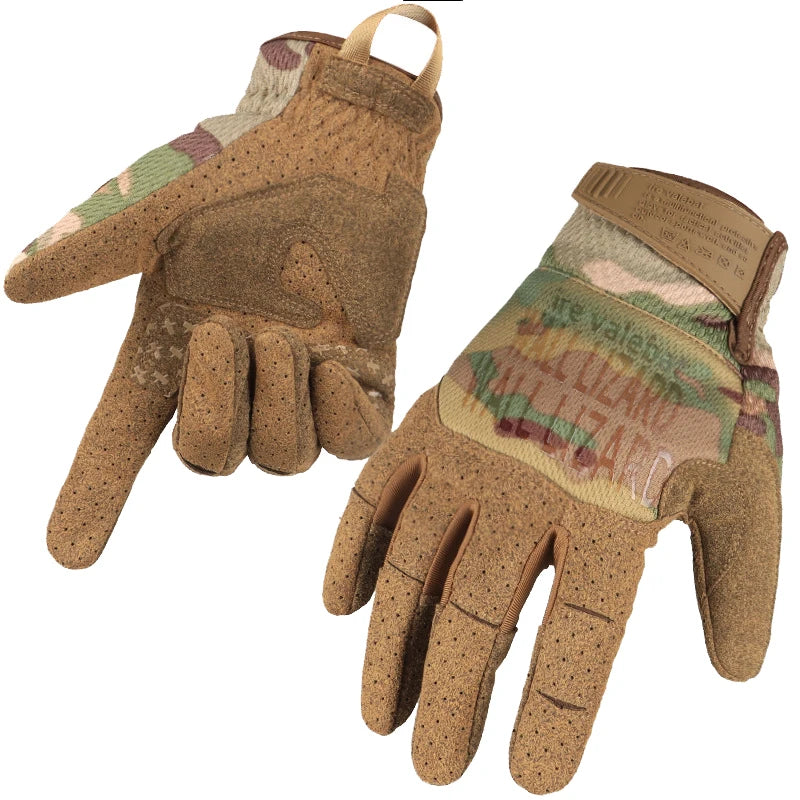 Men Tactical Gloves Airsoft Full Finger Gloves Outdoor Hiking Cycling Combat Shooting Camo Anti-Skid Mittens