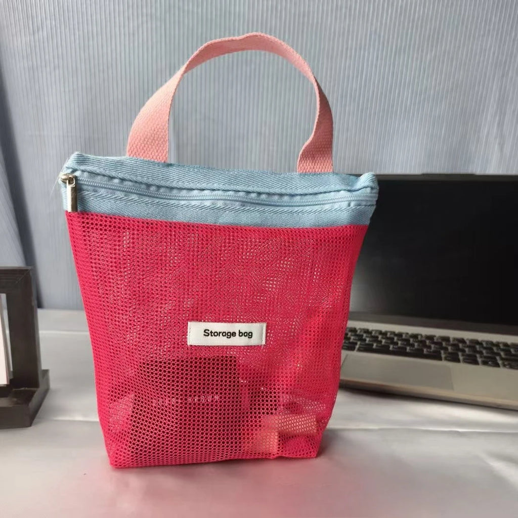 Macaron Color Makeup Organizer Breathable Wet Pack for Women Large Capacity Travel Toiletry Bag Mesh Beach Swimming Pouch