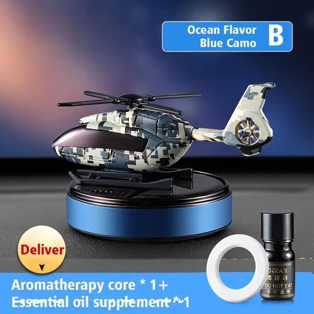 Car Solar Airplane Air Freshener Solar Helicopter Interior Accessories Trim Propeller Rotary Perfume Diffuser Deodorant