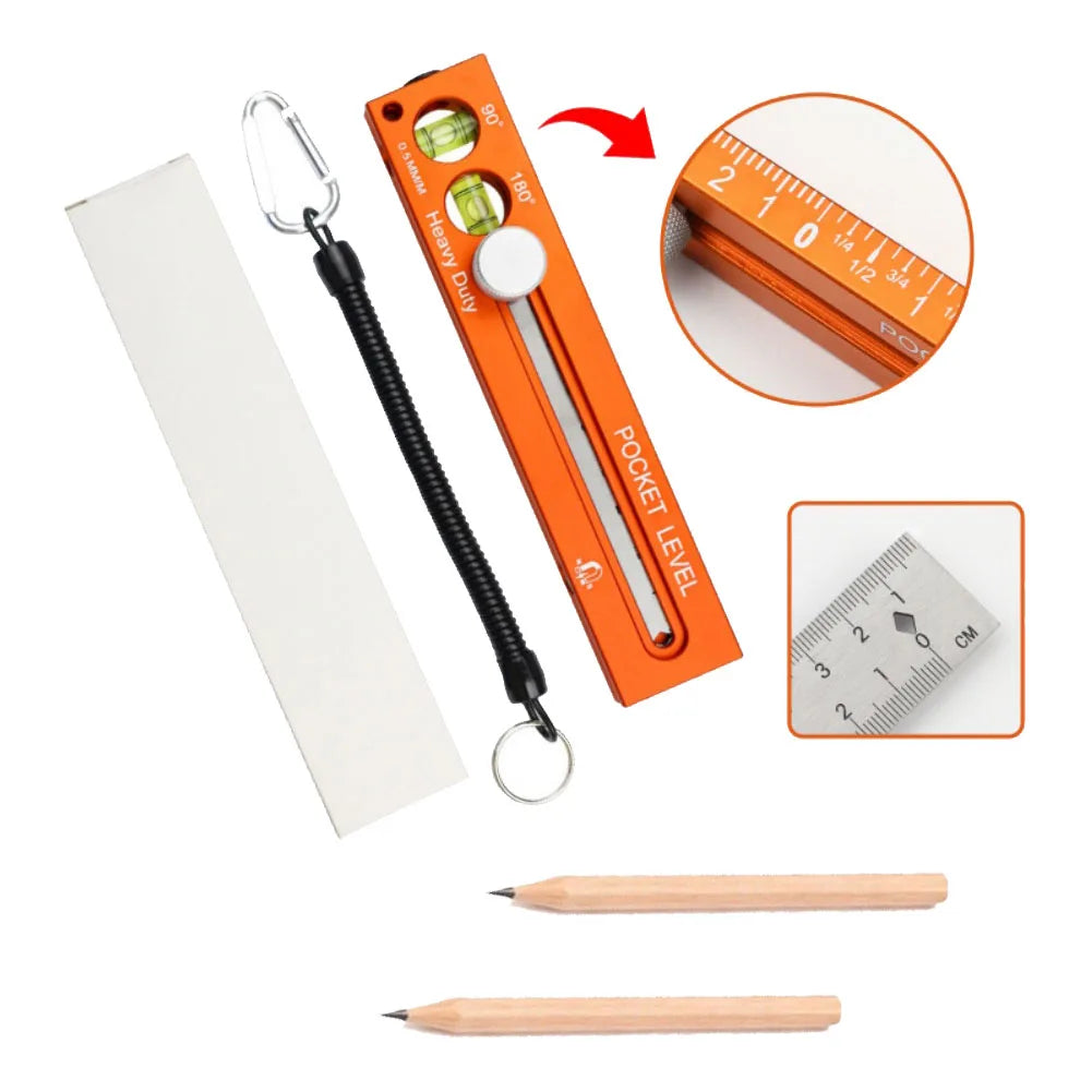 Precision Layout Ruler Made of Aluminum Alloy with Stainless Steel Rule and Clear Level Bubble for Straight Line Work