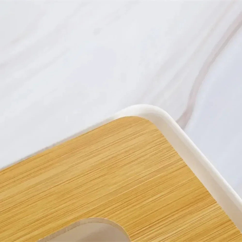 1PC Plastic Tissue Box Wooden Lid Round/Square Napkin Holder Container Wet Tissue Paper Dispenser Case Modern Home Car Organizer