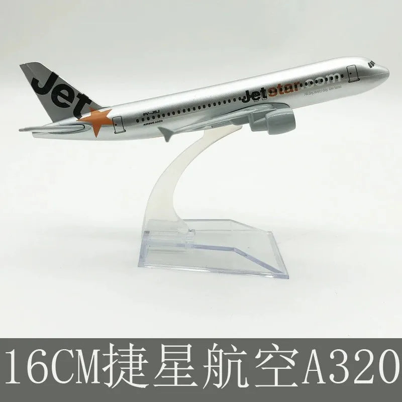 Toy 16CM A320 Series Aircraft Model Diecast Alloy Airplane ﻿320 1/400 Scale With Plane Base Adult Children Gift