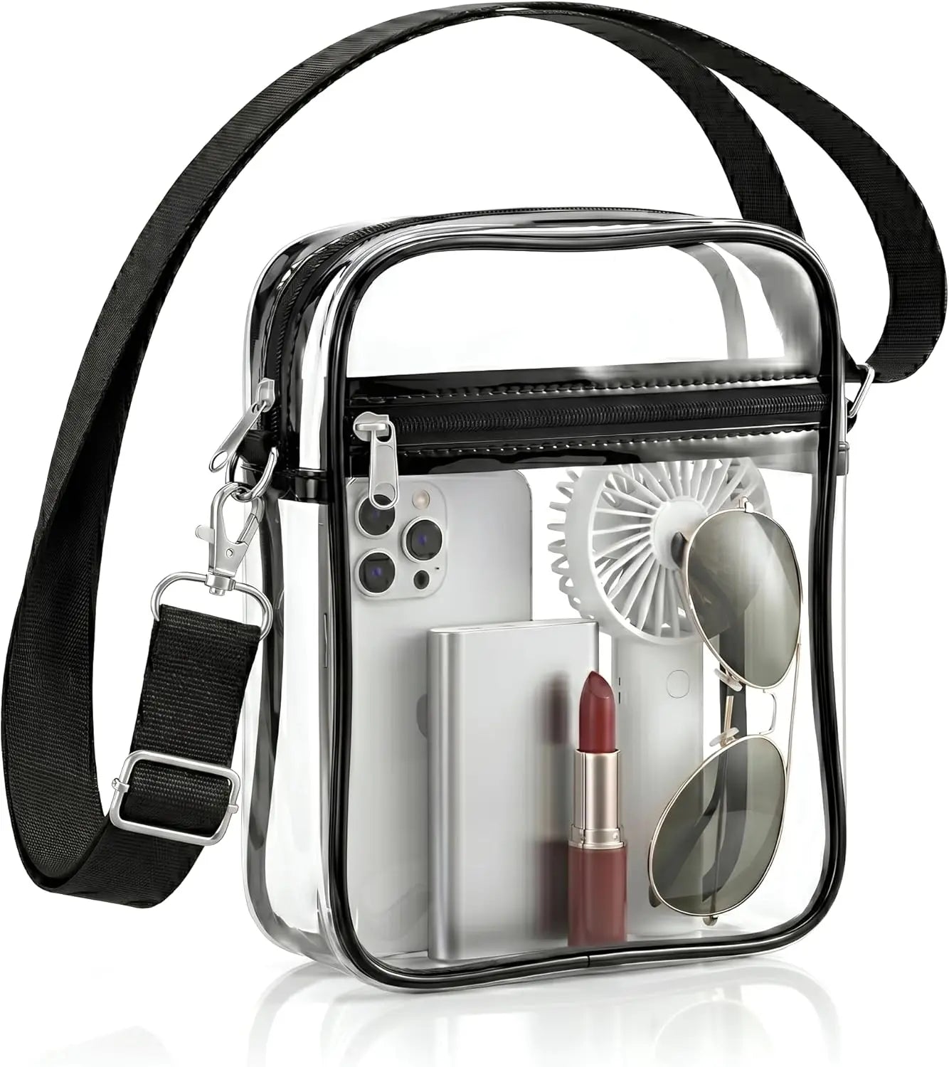 1PCS Approved Clear Crossbody Bag for Stadium Events Concerts Sports PVC Shoulder Bag