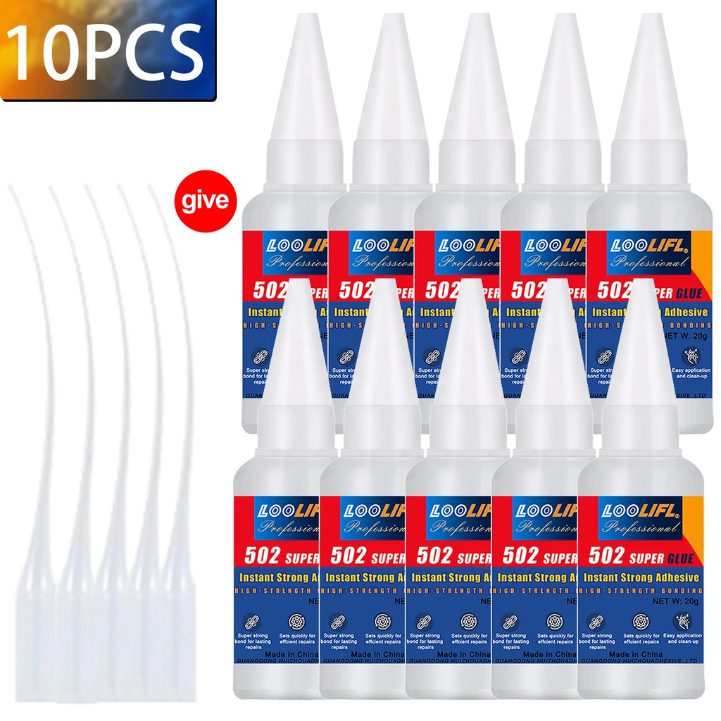1-10 PCs Super glue 502 High Strength Quick-drying Cyanoacrylate Adhesive for rubber wood Metal High Strength Liquid glue Tool