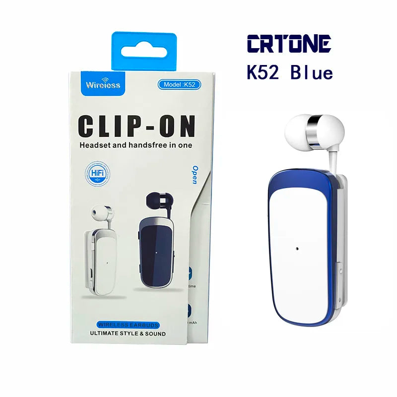 K52 In-Ear Auriculares Mini Wireless Bluetooth Headset Vibration Call Remind Sports Clip Driver Earphones Hands Free PK Fineblue