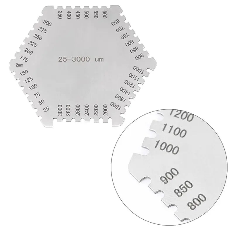 ABUP-10PCS Wet Film Comb 25-3000Um Thickness Gauge High Accuracy Stainless Steel With Storage Case