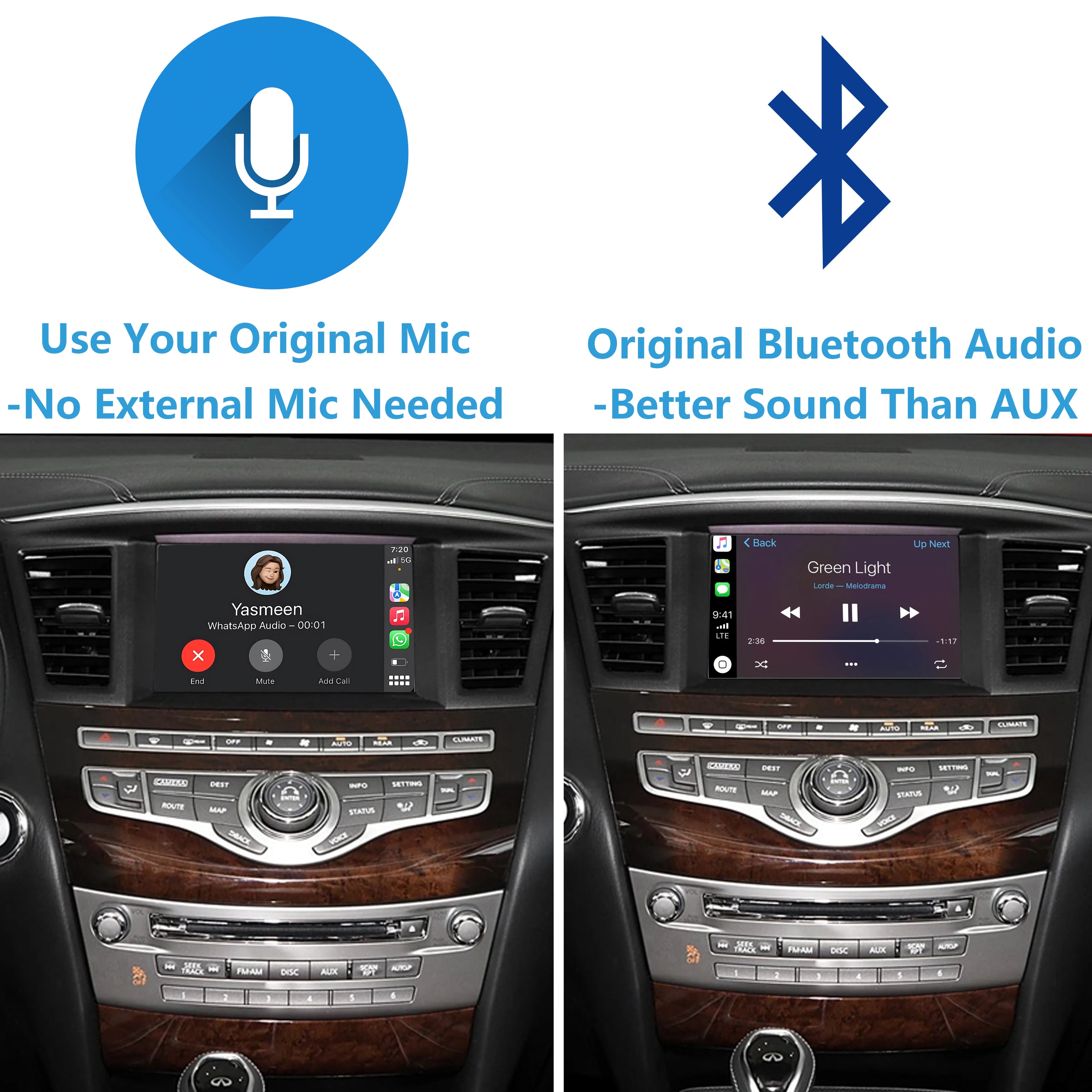Wireless CarPlay & Android Auto Interface for Infiniti JX35 M25 M35 M37 M56 Q70 QX56 QX60 QX80 Nissan Armada Patrol Quest