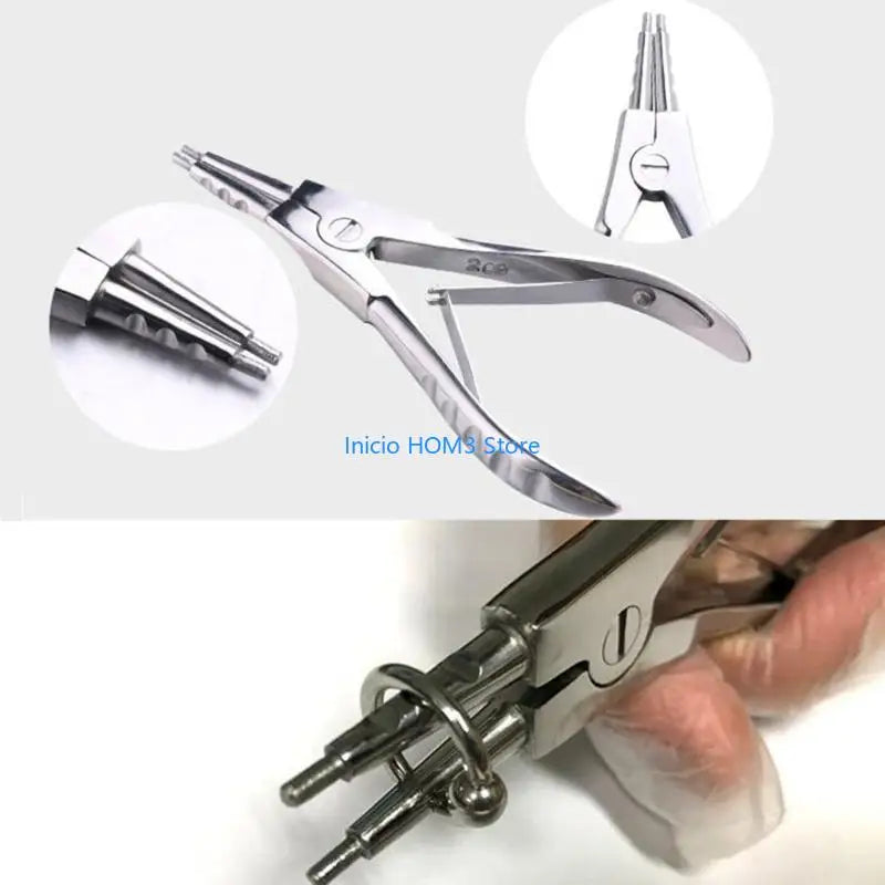 A5YD Stainless Steel Piercing Plier Professional Rings Opening Tool Closing Plier
