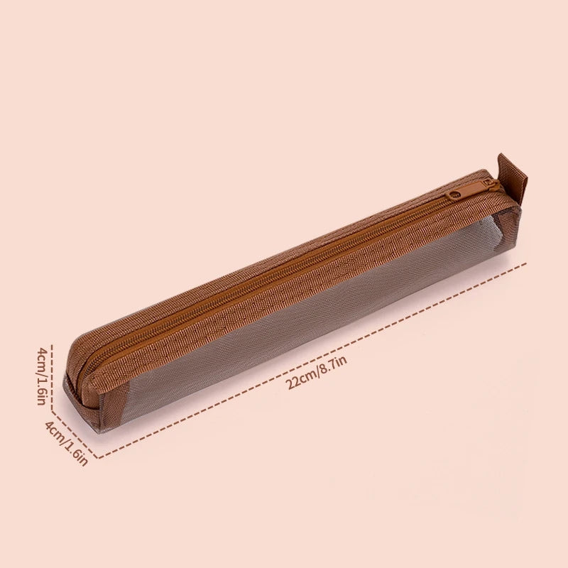Mesh Pencil Case Ins Style Pen Storage Bag Stationery Pouch Pencil Case For Exams Back to School Supplies Teacher's Day Gift