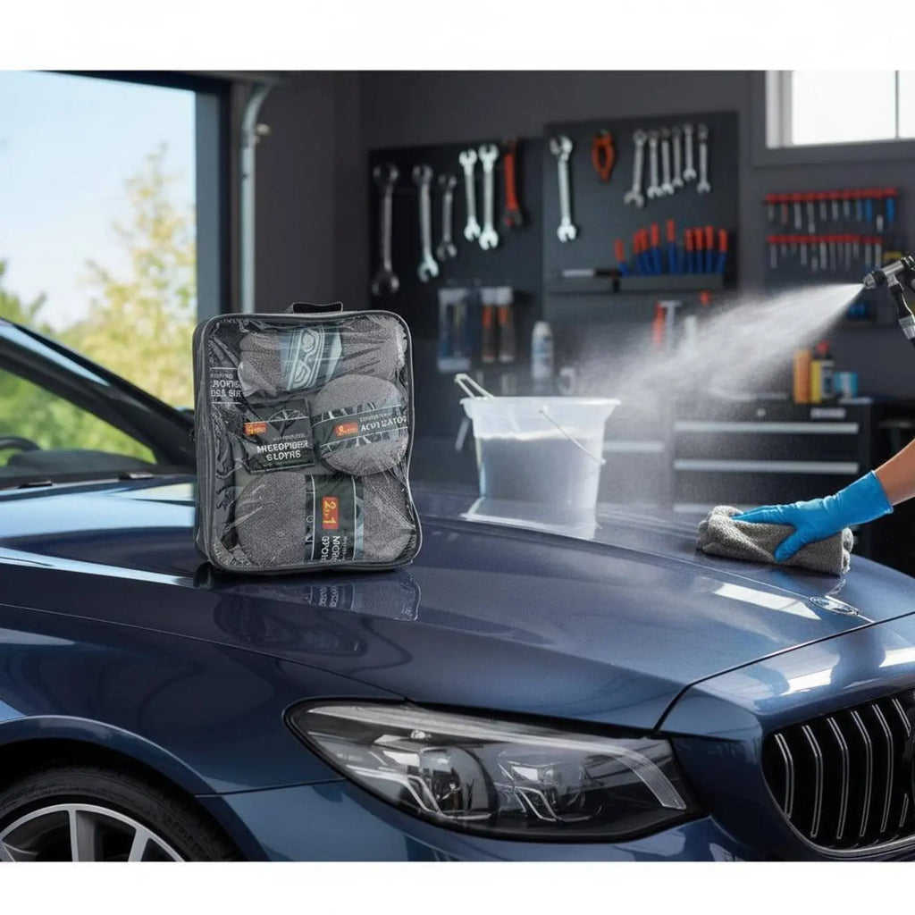 9 Pieces 9 Piece Car Cleaning Tool Set Portable Storage Bag Microfiber Car Wash Kit