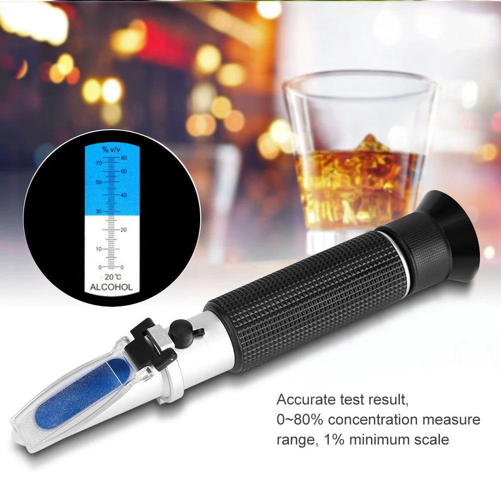 Alcohol Refractometer Professional Handheld Alcohol 0‑80% Test Refractometer Tester Meter Measure Instrument Alcohol Tester