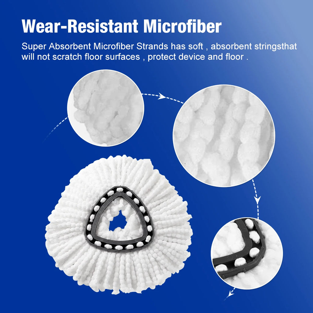 Spin Mop Replace Head Base Scrub Mop Brush Head Replacement for Vileda / O Cedar EasyWring 1 Tank System, Shower Floor Scrubber
