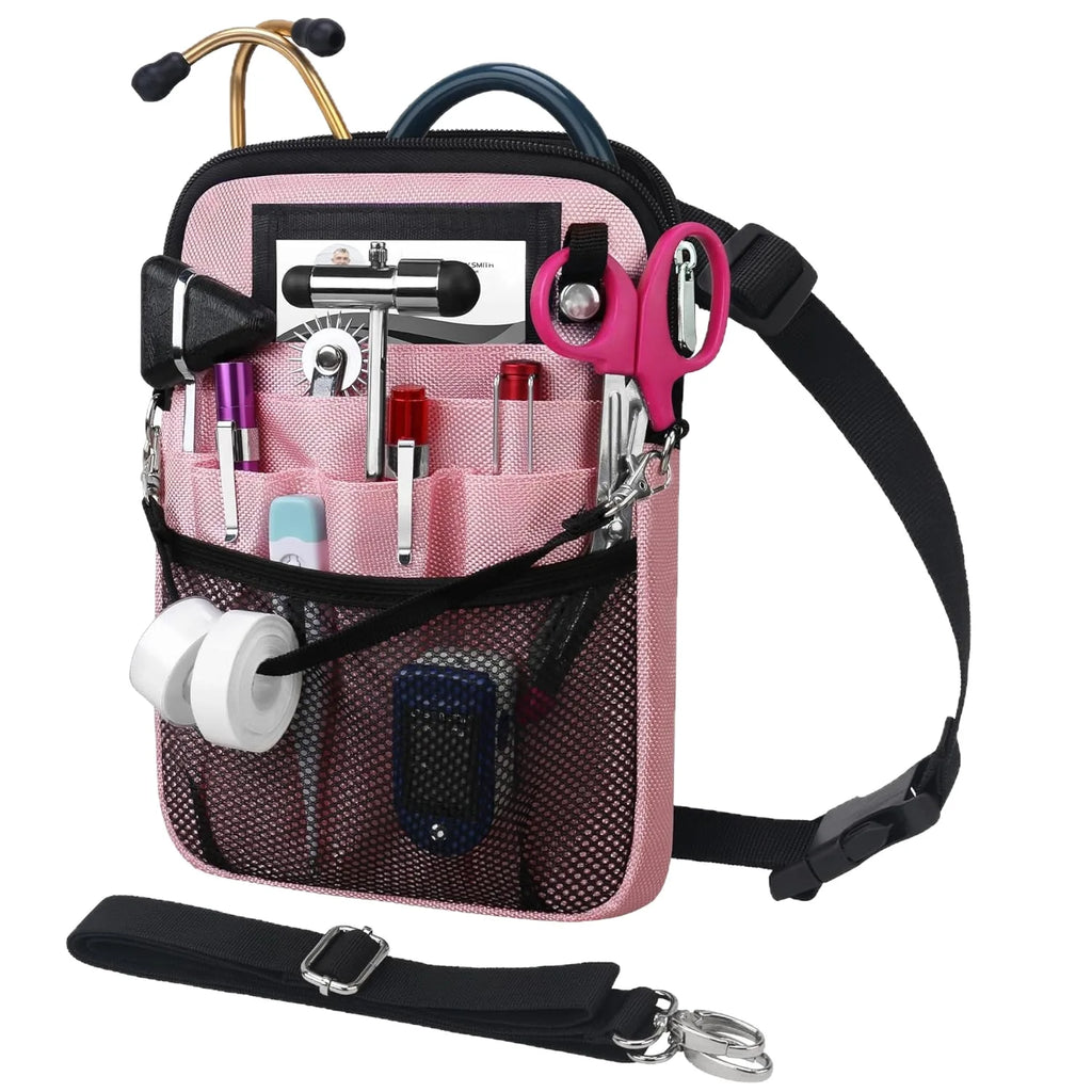 Oxford Fabric Nurse Crossbody Bag Portable Medical Waist Pack for Doctors Multi-Pocket Healthcare Organizer