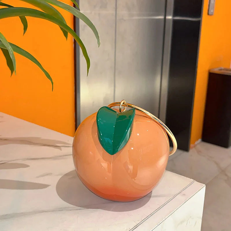 Funny Peach Shaped Purses and Handbags for Women Kawaii Girls Shoulder Bag Small Crossbody Bag Cute Female Clutch Leather