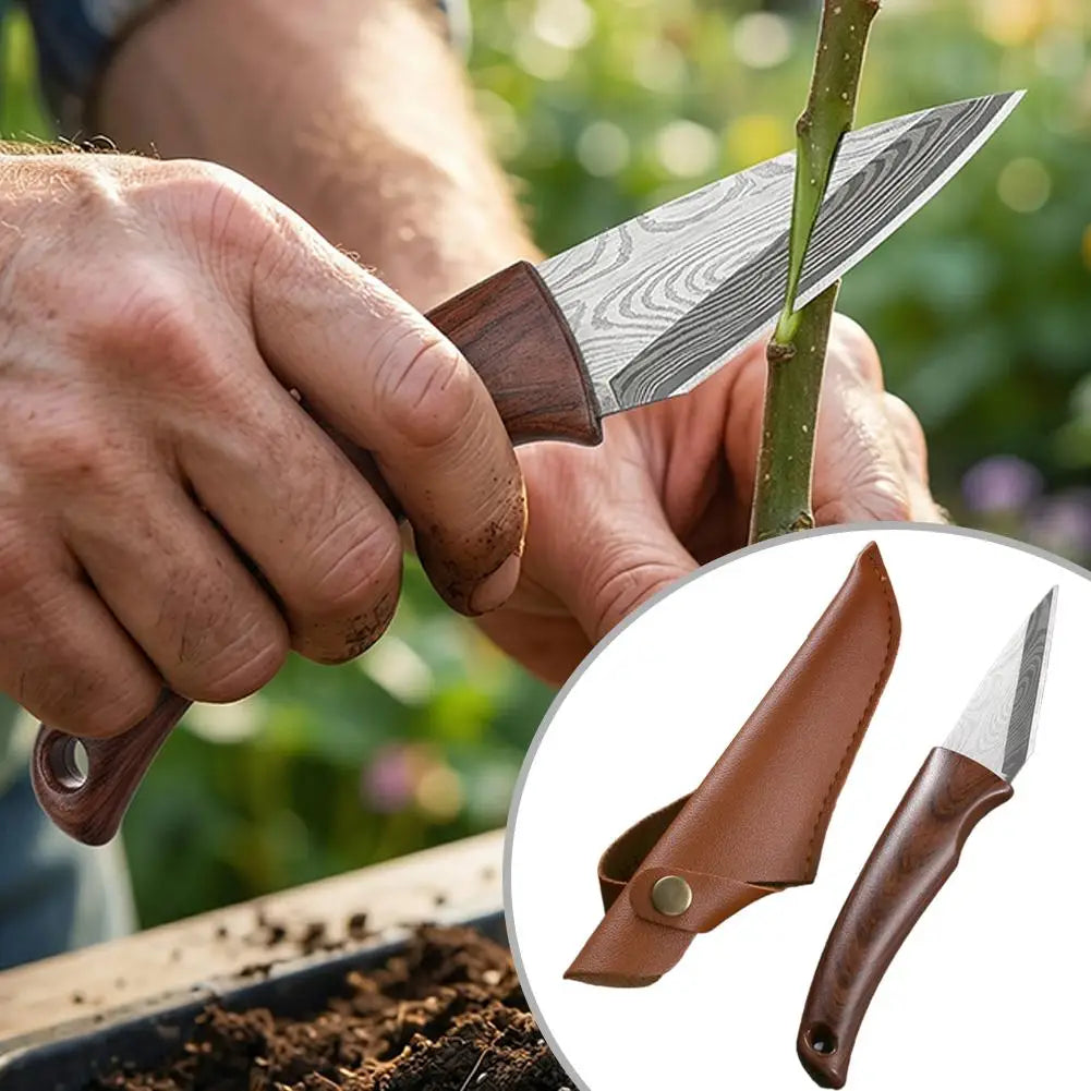 Grafting Knife Grafting Tools Grafting Pruning Knife Professional Garden fruit tree Grafting Cutter Wooden Handle Knife ﻿