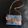 New arrivalpinko same style denim denim half moon armpit puff swallow bag mini pillow bag women's bag chain women's bag