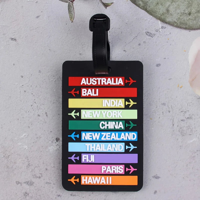New Letter Print PVC Travel Luggage Tag Women Men  Boarding Pass Luggage Tags Suitcase Tags Name ID Address Lable Luggage Label