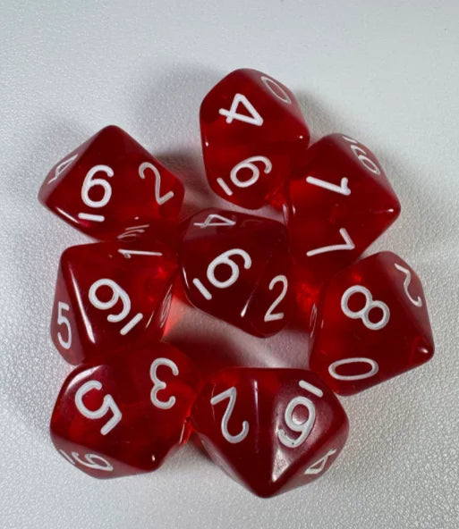 7 Pieces/set of 10-sided Number Dice 1-10 Fun and Educational Board Game Multi-color Set