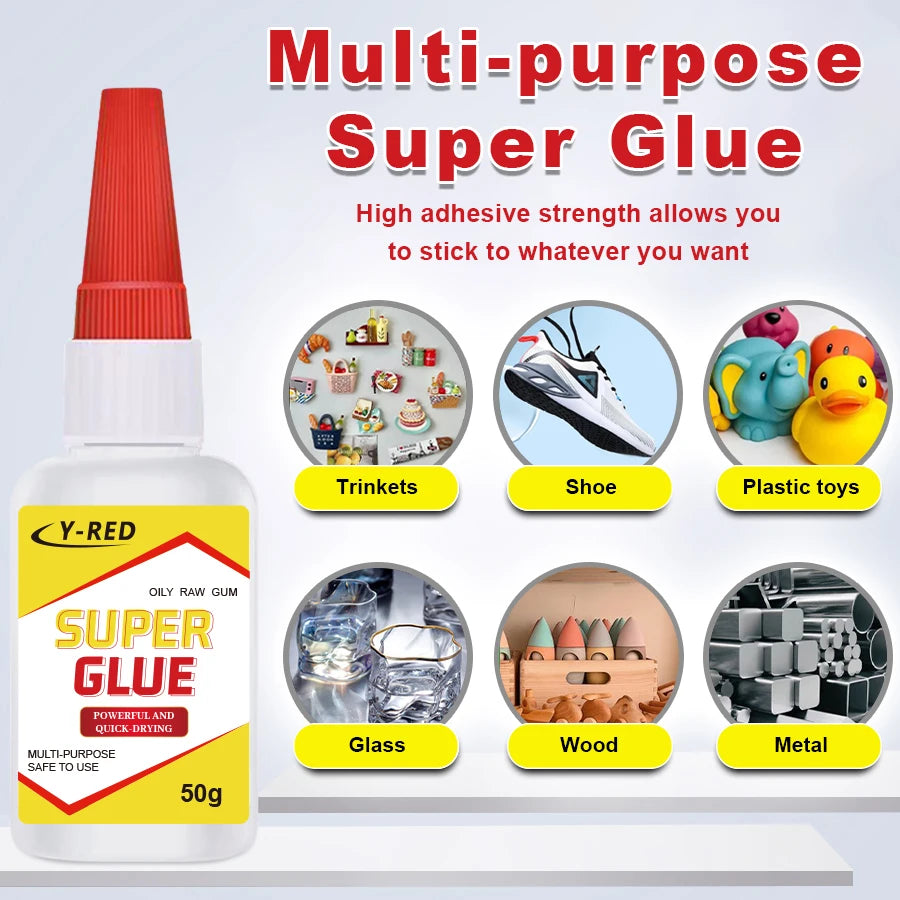 35g/50g Strong Bond Super Glue, Fast Drying Cyanoacrylate Adhesive for Leather, Rubber, Wood, Metal, Plastic, Home & Toy Repair