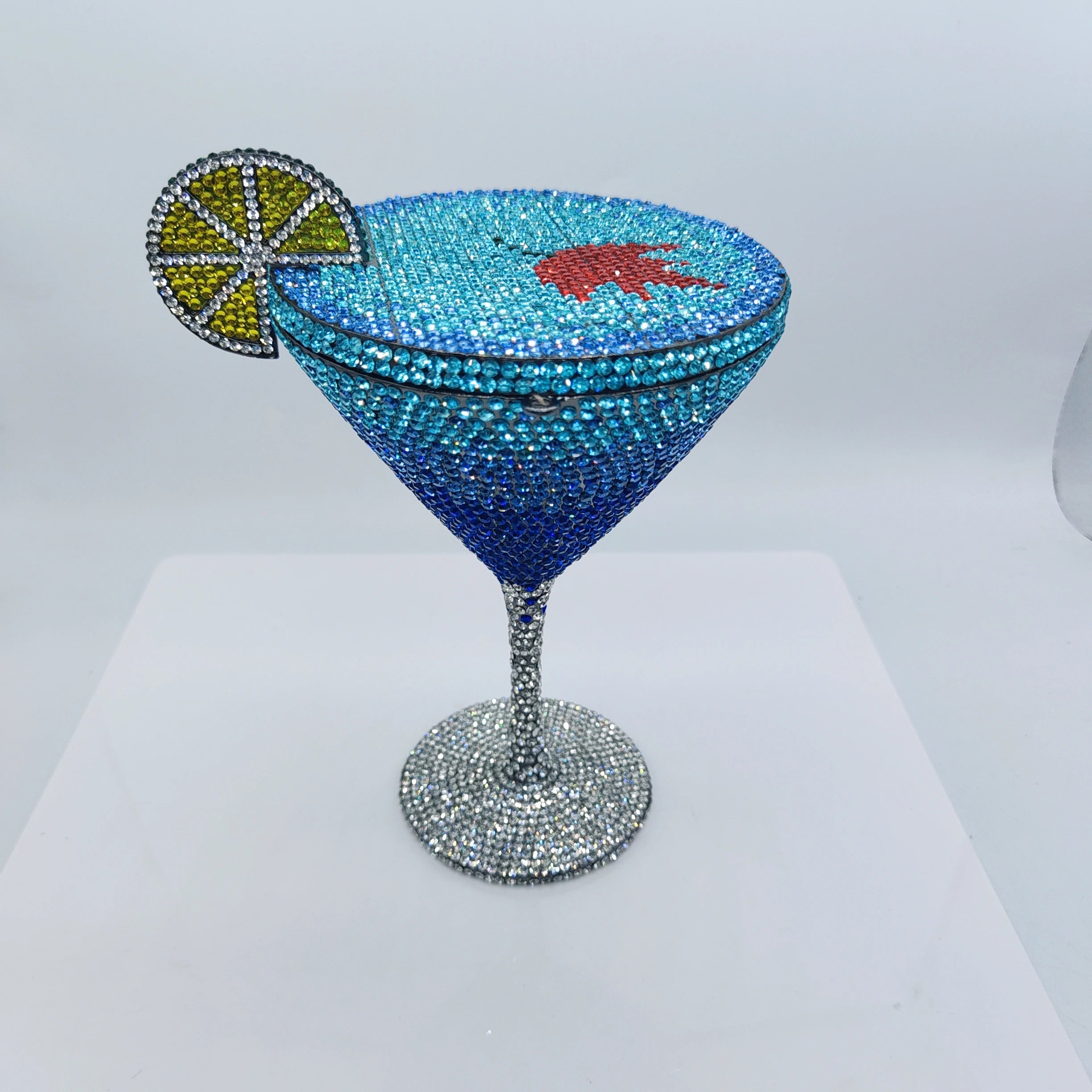 High Quality Goblet Shape Luxury Martini Cocktail Crystal Studded Dinner Bag Diamond Clutch Rhinestone Women Evening Bag