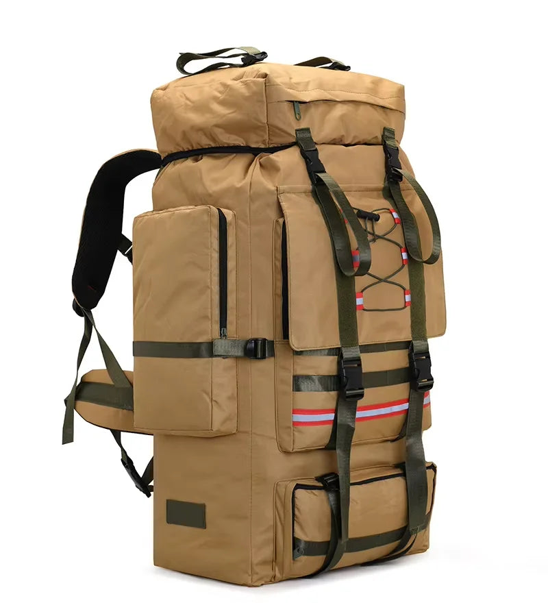 130L Hiking Camping Backpack Travel Large Luggage Bag Trekking Outdoor Sports Pack Molle Trekking Rucksack with Reflective Strip