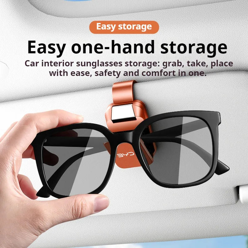 Car Visor Sunglasses Clip For Byd Seagull Dolphin Sealion 7 6 Atto 3 Song Qin Pro Tang F0 F3 F6 Eyeglass Holder Glasses Storage