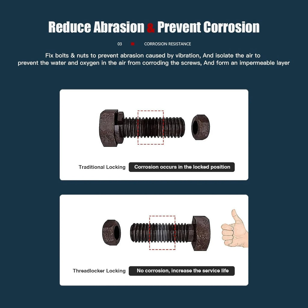 243 Threadlocker Blue Medium Strength Anaerobic Adhesive Screw Glue Anti-vibration Locking Agent for Car Motorcycle RC Repair