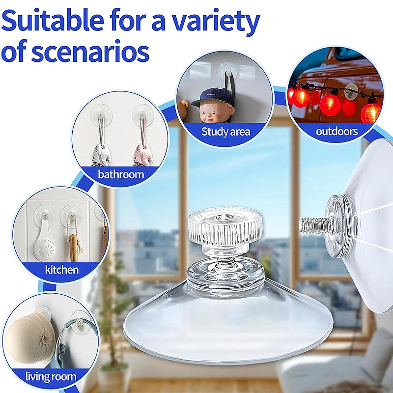5/10pcs 25/32/53mm Round Strong Transparent Suction Cups with Screw Plastic Suction Pads Adhesive Suction Holder with Screw Nut
