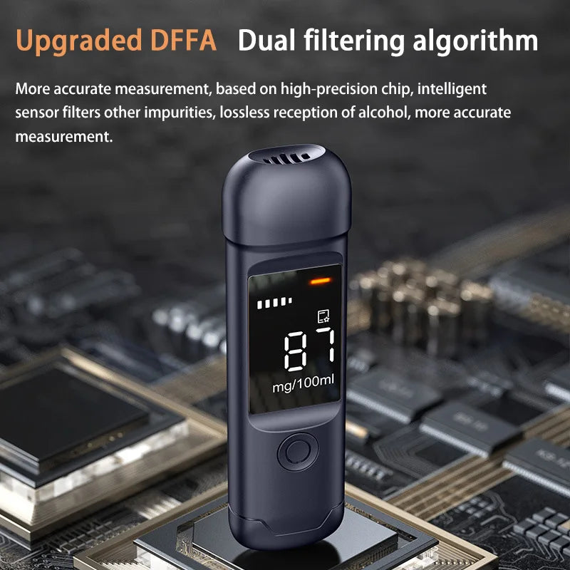 Portable Breathalyzer Digital Alcohol Tester High Accuracy Breath Alcohol Detector with LCD Display for Driving Safety Test