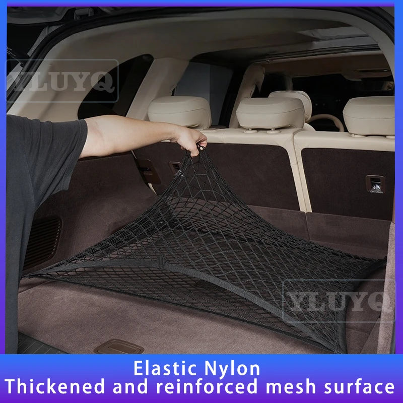 For Toyota bZ4X trunk net pocket double-layer nylon luggage storage pocket non-slip fixed 2022-2025 car interior accessories