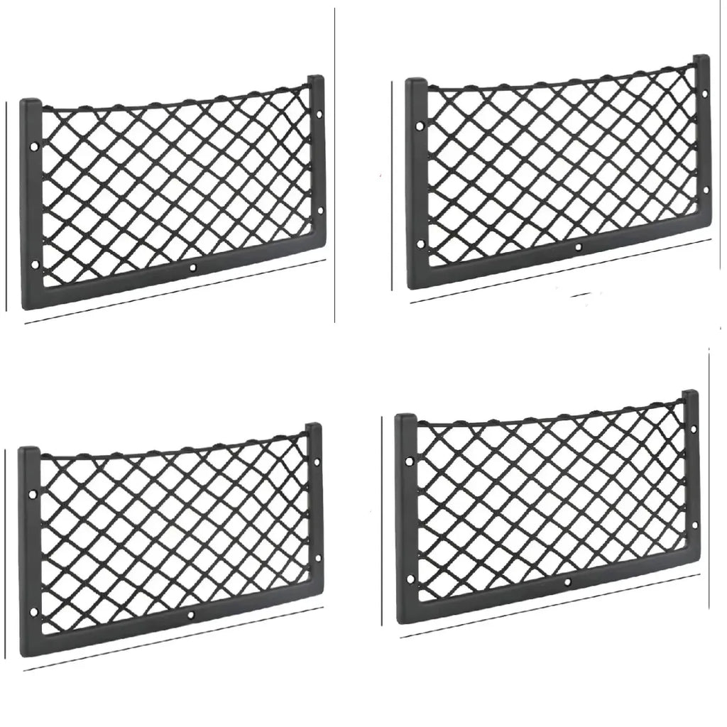 4PCS Car Storage Net Bags Mesh Pockets Universal Car Seat Side Back Storage Net Bag Phone Holder Pocket Organizer