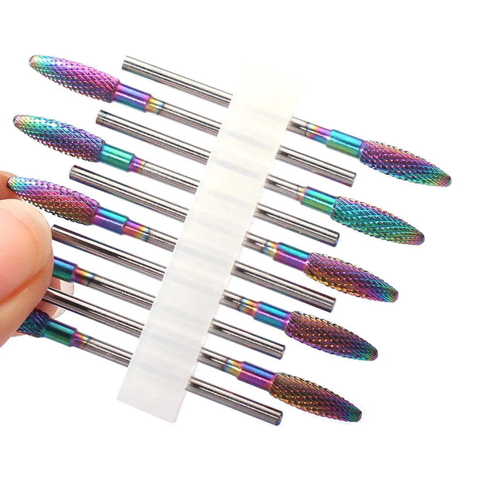 10pc Carbide Manicure Cutters Set Nail Drill Bits Gel Polish Remover Cutter Ceramic Strawberries for Nails Electric Files Tools