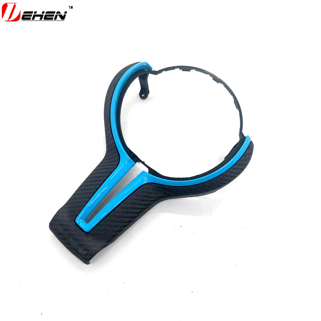 For BMW F20 F22 F30 F31 F32 F33 F36 F10 F06 F12 F13 F15 F16 M-Sport Replacement Style ABS+Carbon Fiber Steering Wheel Trim