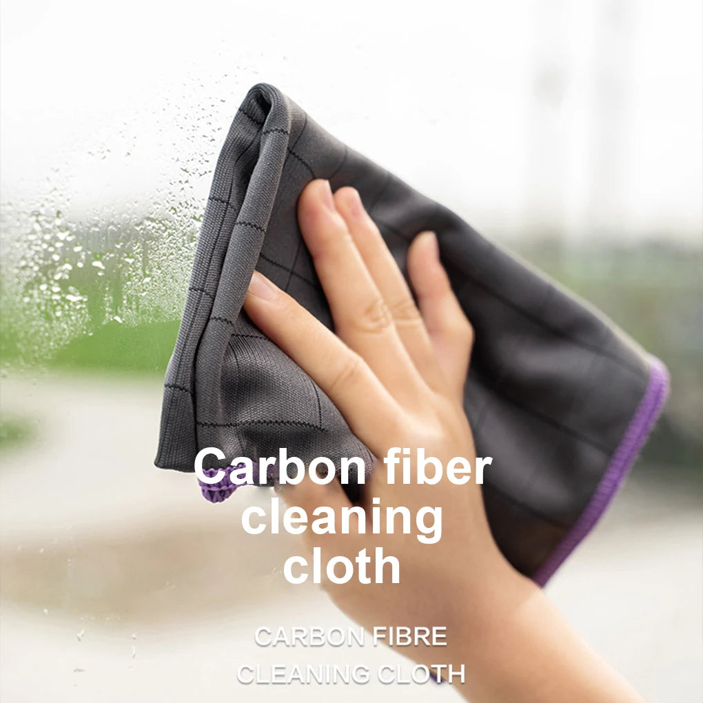 5pcs Microfiber Carbon Cloth to Wipe Windows Wine Glasses Tableware Glass Cleaning Cloth Carbon Fiber Rag for Car Windows