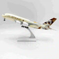 Aviation Replica Etihad A380 Aircraft Model Airplane 30CM Children Gift Kids Toys for Boy Etihad Scale 1/240 Resin Gift